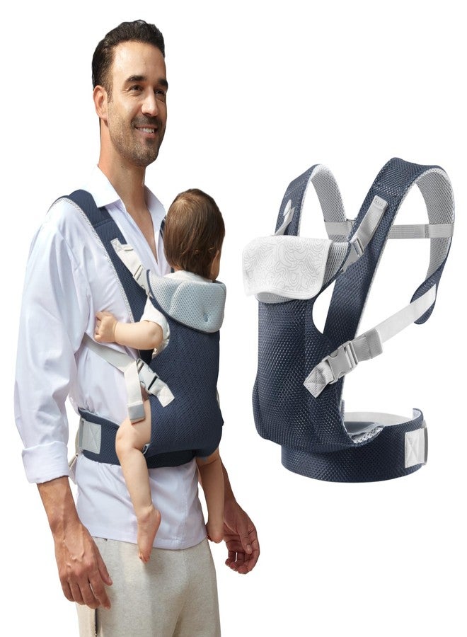 IULONEE Baby Carrier Newborn to Toddler, Ergonomic Baby Carrier Adjustable Toddler Carrier for Newborn Baby Carrier Sling Infant Portable Front & Back Backpack Carry Within 33lbs Navy Blue - Image 1